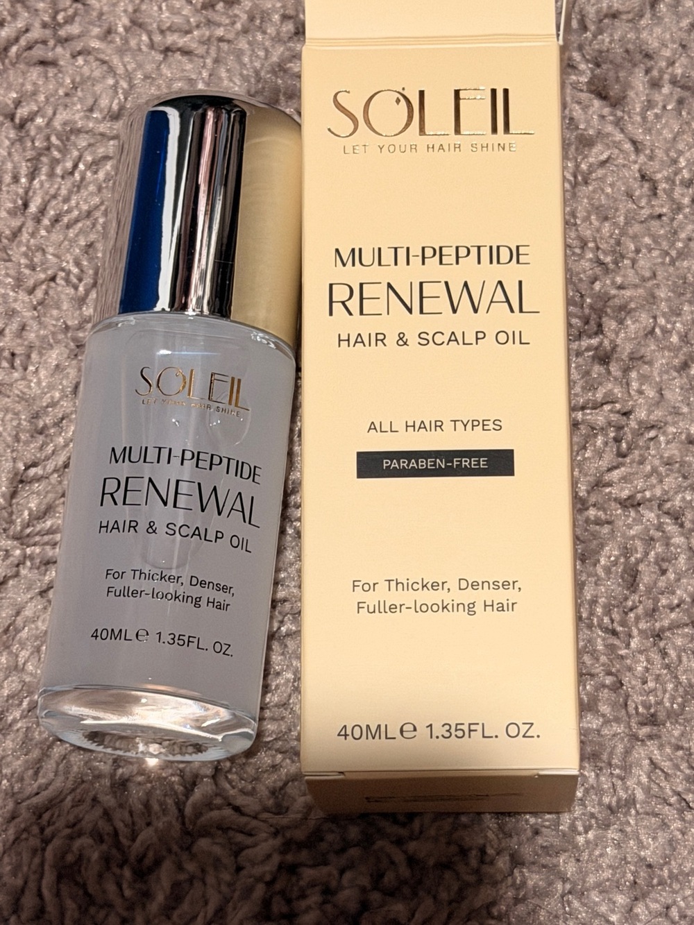 Soleil Multi-Peptide Renewal Hair & Scalp Oil — Cream retail $299